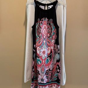 Black floral New York and Company halter dress
